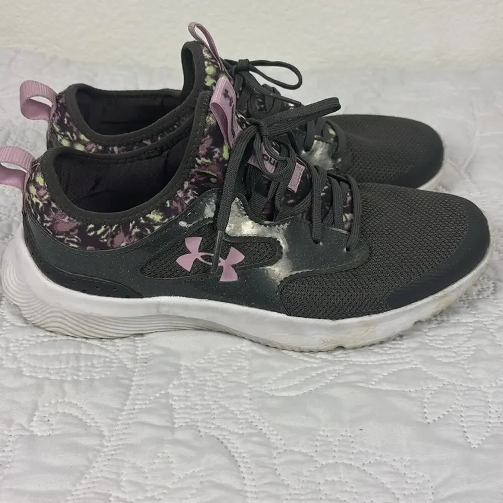 Under Armour Girls' Youth Infinity 2.0 Print Black Pink Athletic Running Shoe 6Y